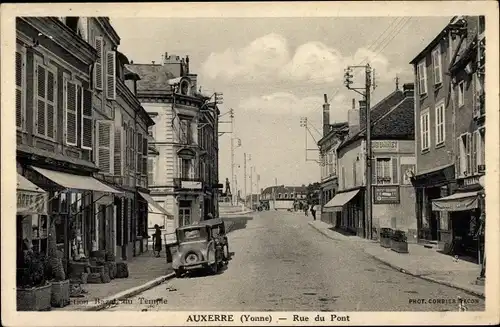 Ak Auxerre Yonne, Rue du Pont, Brückenstraße