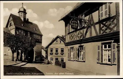 Ak Königstein im Taunus Hessen, Am alten Rathaus, Metzgerei Anton Kroth