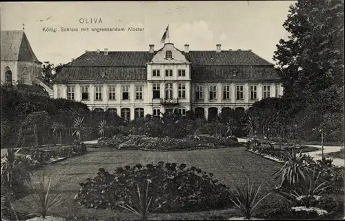Ak Oliva Gdańsk Danzig, Königliches Schloss mit angrenzendem Kloster