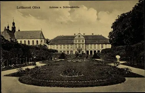 Ak Oliva Gdańsk Danzig, Schloss und Schlosskirche