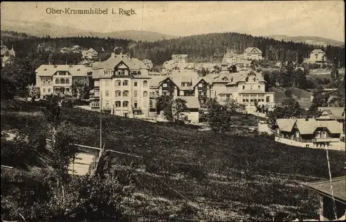 Ak Karpacz Krummhübel Riesengebirge Schlesien, Totalansicht vom Ort