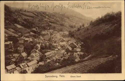 Ak Sonneberg in Thüringen, Obere Stadt, Panorama