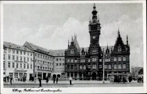 Ak Elbląg Elbing Westpreußen, Rathaus mit Erweiterungsbau