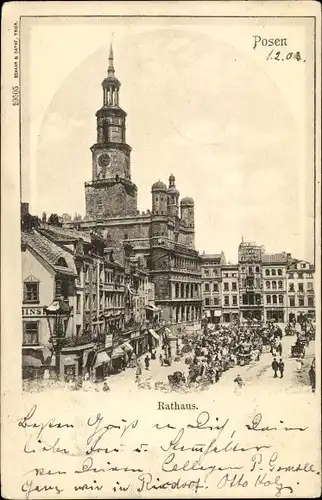 Ak Poznań Posen, Ansicht vom Rathaus, Ratusz