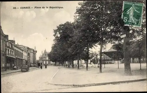 Ak Corbie Somme, Place de la Republique