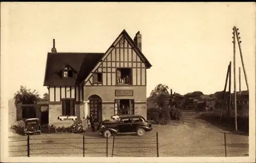 Ak Bretteville Calvados, Gare de Bretteville-Norrey, L'Hotel des Cultivateurs