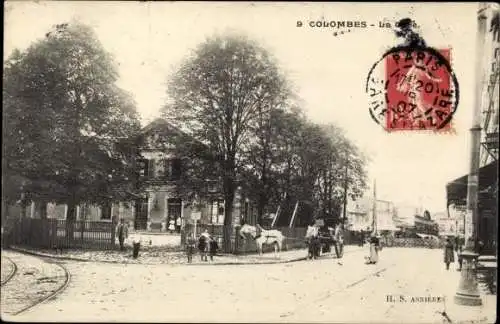 Ak Colombes Hauts de Seine, Straßenpartie