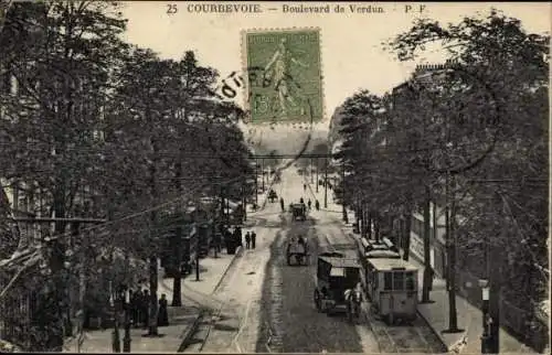 Ak Courbevoie Hauts de Seine, Boulevard de Verdun