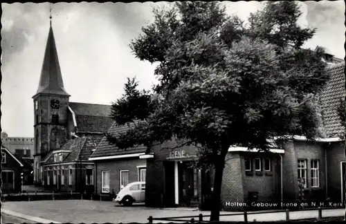 Ak Holten Overijssel Niederlande, Gebouw Irene en N. H. Kerk