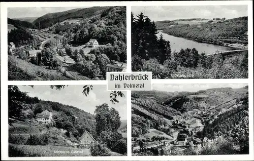Ak Dahlerbrück Schalksmühle im Sauerland, Talansichten, Glörtalsperre