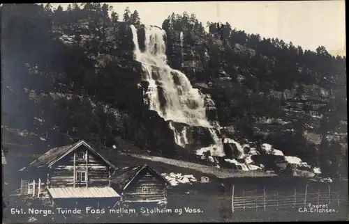 Ak Stalheim Norwegen, Tvinde Foss mellem Stalheim og Vosse, Wasserfall