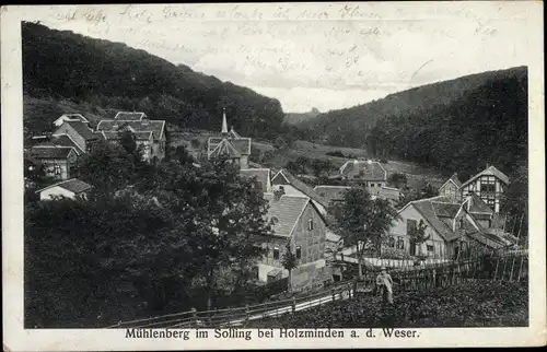 Ak Mühlenberg Holzminden in Niedersachsen, Blick auf den Ort