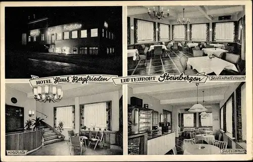 Ak Steinbergen Rinteln an der Weser, Hotel Haus Bergfrieden, Gastzimmer, Hotelhalle