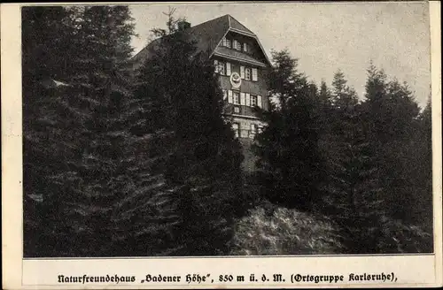 Ak Herrenwies Forbach im Schwarzwald Baden, Naturfreundehaus Badener Höhe