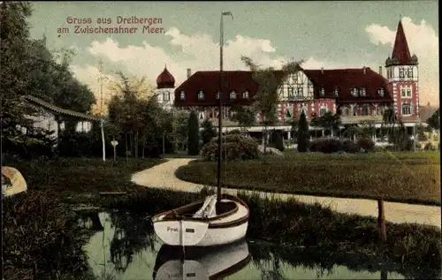 Ak Dreibergen Bad Zwischenahn in Oldenburg, Segelboot Pirat, Ortspartie