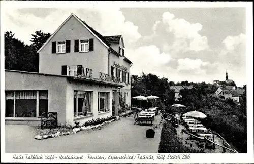 Ak Espenschied Lorch im Rheingau Hessen, Cafe-Restaurant und Pension Talblick, Außenansicht