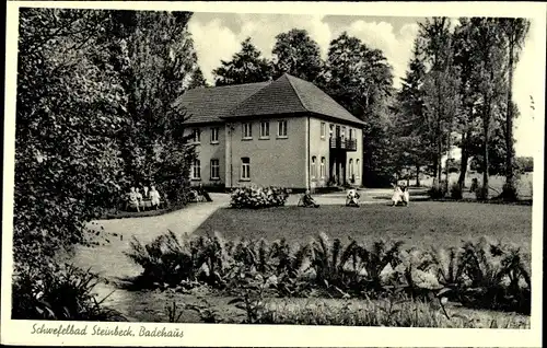 Ak Steinbeck Recke in Westfalen, Schwefelbad, Badehaus