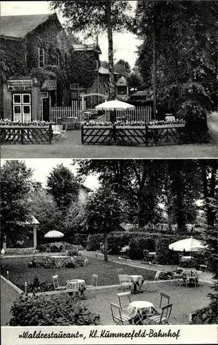 Ak Klein Kummerfeld BahnhofGroß Kummerfeld bei Neumünster, Waldrestaurant