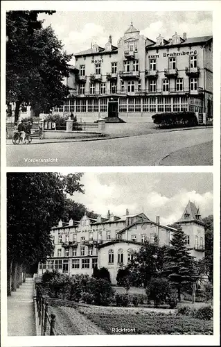 Ak Malente in Ostholstein, Friedrich Schillers Hotel zum Brahmberg, Vorderansicht, Rückfront