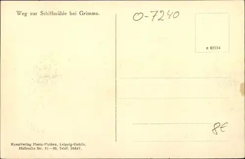 Ak Höfgen Grimma in Sachsen, Weg zur Schiffmühle