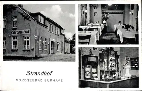 Ak Burhave Butjadingen, Gasthaus Strandhof, Speisesaal