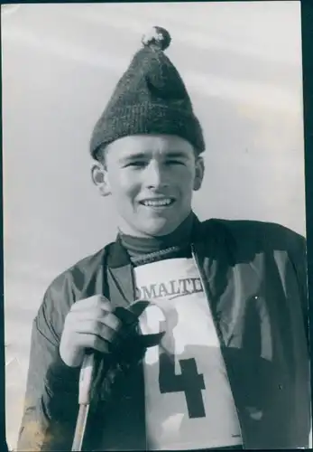 Foto Wintersport, Skirennfahrer Egon Zimmermann II, Hahenkammrennen in Kitzbühl 1961