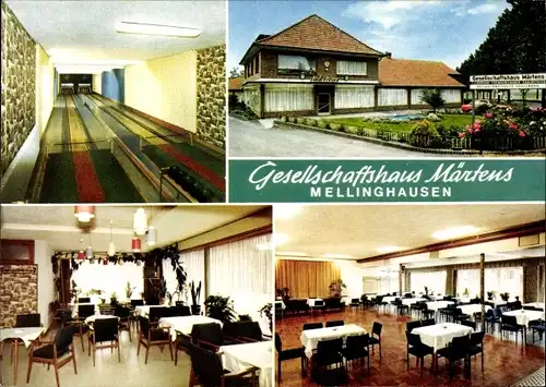 Ak Mellinghausen Niedersachsen, Gesellschaftshaus Märtens, Kegelbahn