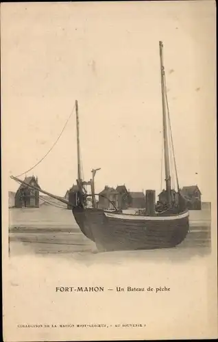Ak Fort Mahon Somme, Un Bateau de peche