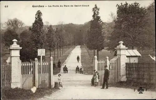 Ak Garches Hauts de Seine, La Porte du Parc de Saint Cloud
