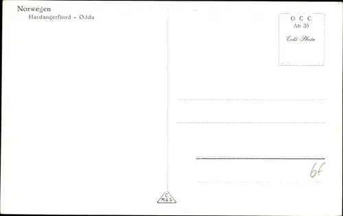 Ak Odda Norwegen, Hardangerfjord, Totalansicht der Ortschaft