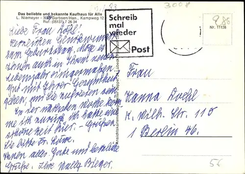 Ak Garbsen in Niedersachsen, Kirche, Schule, Hallenbad, Kaufhaus, Hochhaus