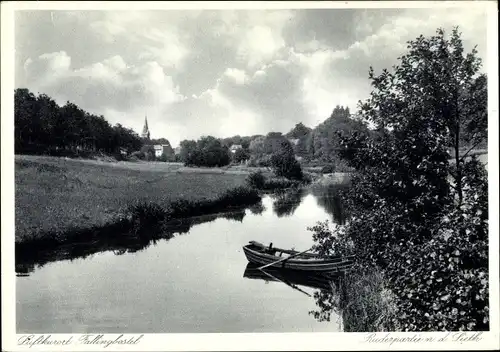 Ak Bad Fallingbostel im Heidekreis, Ruderpartie nahe der Lieth