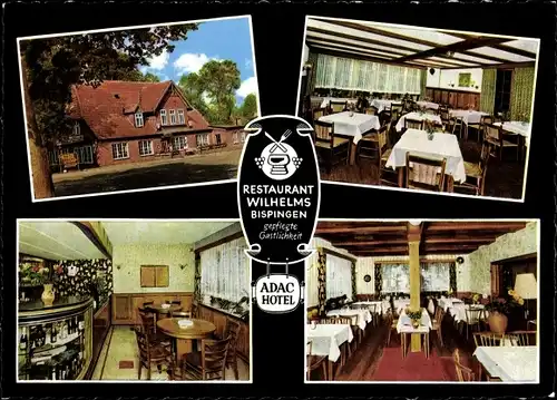Ak Bispingen Lüneburger Heide, Restaurant Wilhelms, Innen und Außen