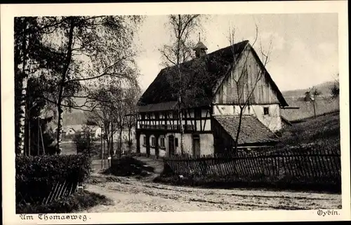 Ak Oybin in Sachsen, Am Thomasweg, Fachwerkhaus