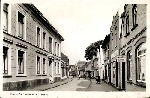 Ak Esens in Ostfriesland, Markt, Farbenhaus, Malermeister