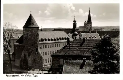 Ak Münnerstadt in Unterfranken Bayern, Dicker Turm