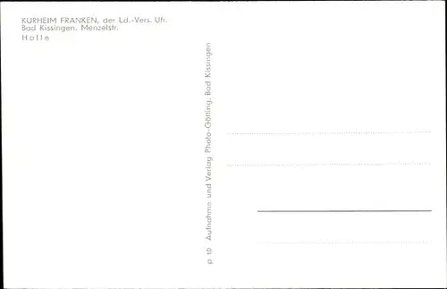 Ak Bad Kissingen Unterfranken Bayern, Kurheim Franken, Halle