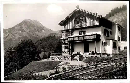 Ak Oberaudorf im Kreis Rosenheim Oberbayern, Blick auf das Cafe Hummelei, Brünnstein