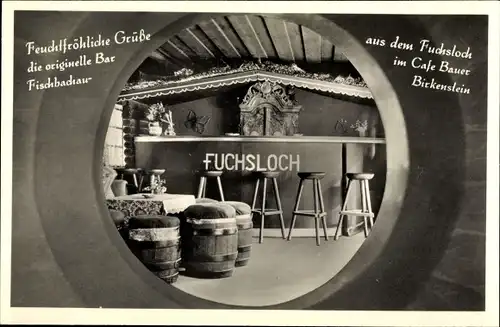 Ak Fischbachbau in Oberbayern, Cafe Bauer, Fuchsloch