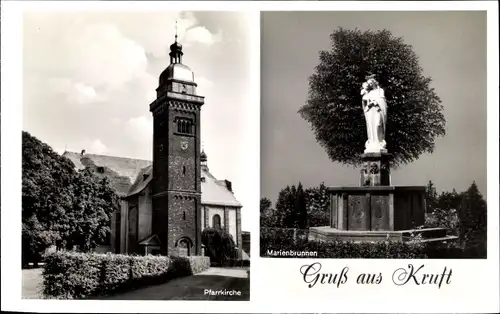 Ak Kruft am Laacher See, Marienbrunnen, Pfarrkirche