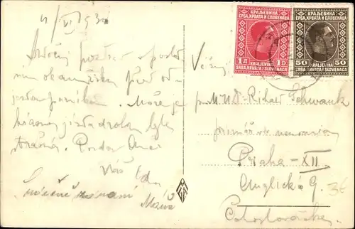 Ak Split Kroatien, Obala, Denkmal, Promenade