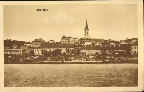 Ak Belgrad Beograd Serbien, Blick auf den Ort