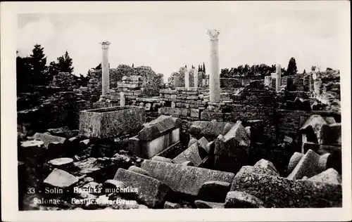 Ak Solin Salona Kroatien, Basilika, Ruine