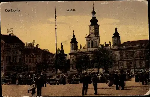 Ak České Budějovice Budweis Südböhmen, Namesti