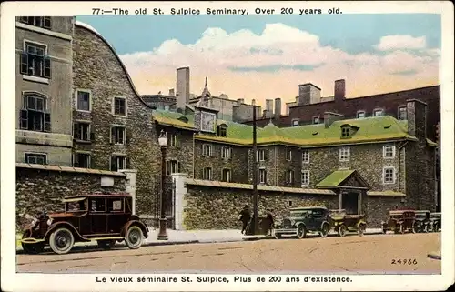 Ak Montreal Québec Kanada, The old St. Sulpice Seminary, Auto