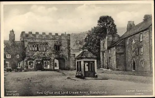 Ak Blanchland Northumberland England, Post Office, Lord Crewe Arms