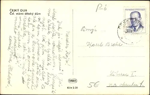 Ak Český Dub Böhmisch Aicha Region Reichenberg, Csl. statni detsky dum