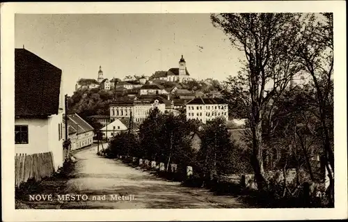 Ak Nové Město nad Metují Neustadt an der Mettau Reg. Königgratz, Straßenpartie