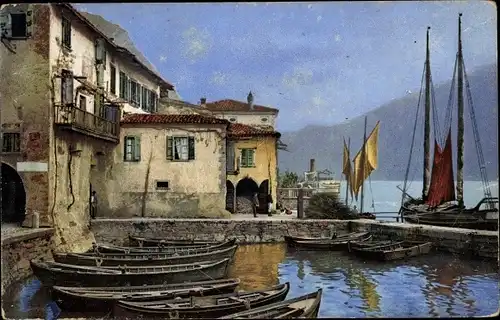 Ak Italien, Photochromie, Nenke und Ostermaier 1825, Fischerboote