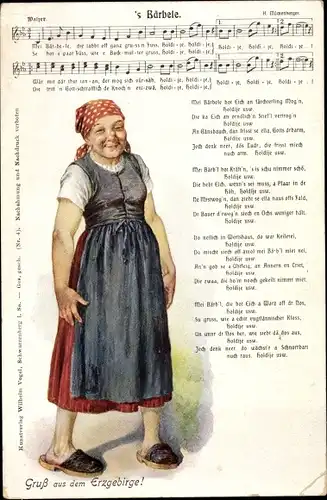 Lied Ak Mückenberger, Hilmar, 's Bärbele, Verlag Wilhelm Vogel, Erzgebirge